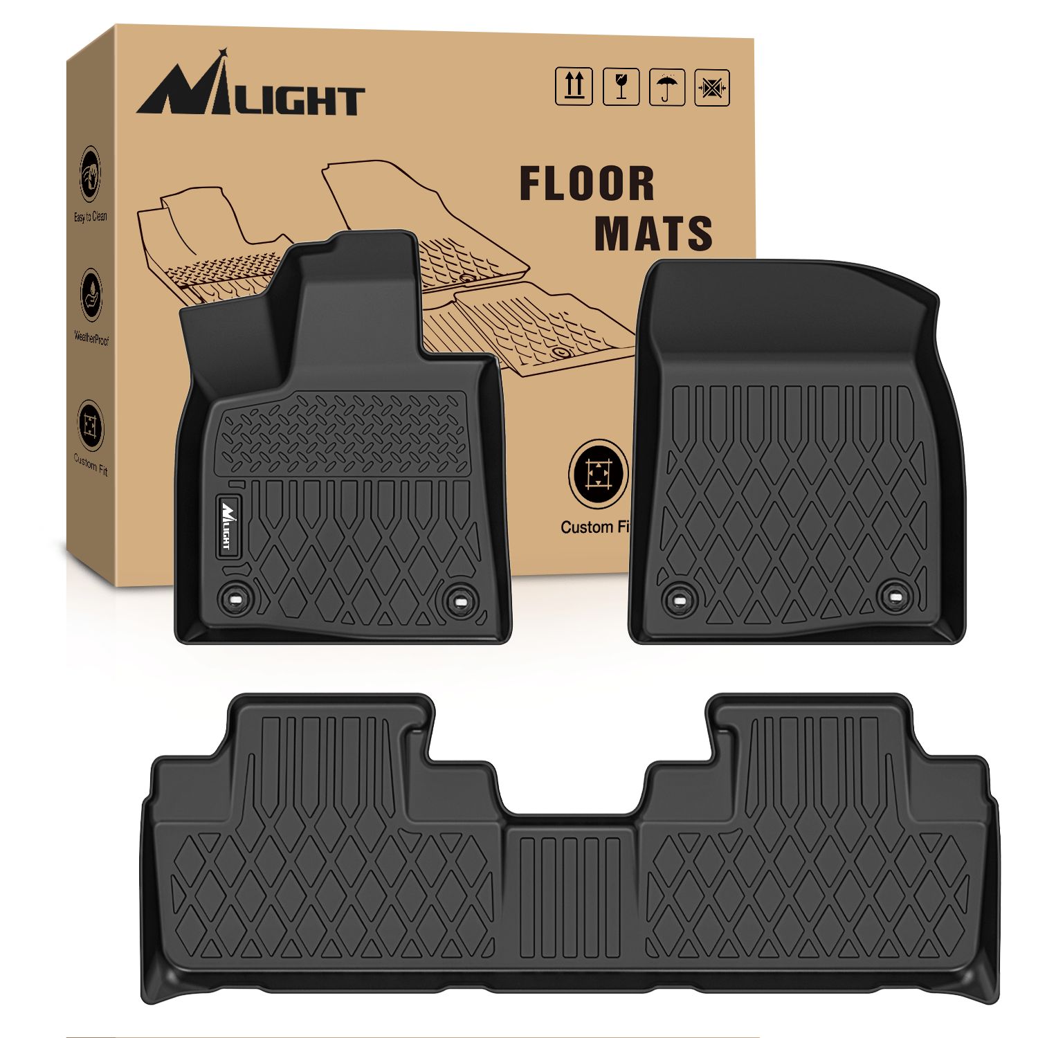 TPE Floor Mats for Lexus RX RX350 RX450h 2016-2022 / Lexus RXL RX350L RX450hL 2018-2022 Nilight