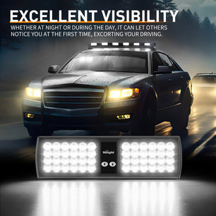 48 LED White Emergency Warning Strobe Lights Nilight