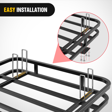 32×26×4 Inch RV Bumper Mounted Cargo Rack Carrier with Net Fits 4-inch or 4-1/2-inch Bumpers Nilight