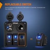 Rocker Switches On Off 5PIN SPST LED Light Switches with Blue Backlit 12V/24V