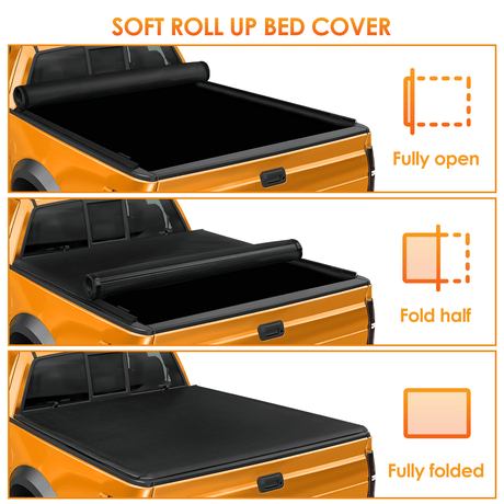 5.5ft Soft Roll Up Truck Tonneau Cover For Toyota Tundra 2014-2021 Nilight