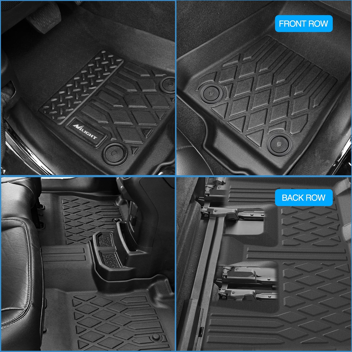 TPE Floor Mats for Tesla Model X 7 Seater 2022-2024 Nilight