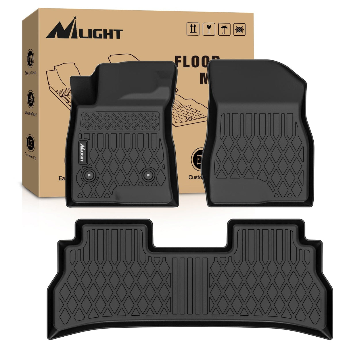 TPE Floor Mats for Chevy Trax Buick Envista 2024 2025 Nilight