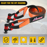 3 x 20Inch Recovery Tow Strap with Anti-Theft D-Ring Shackles Nilight