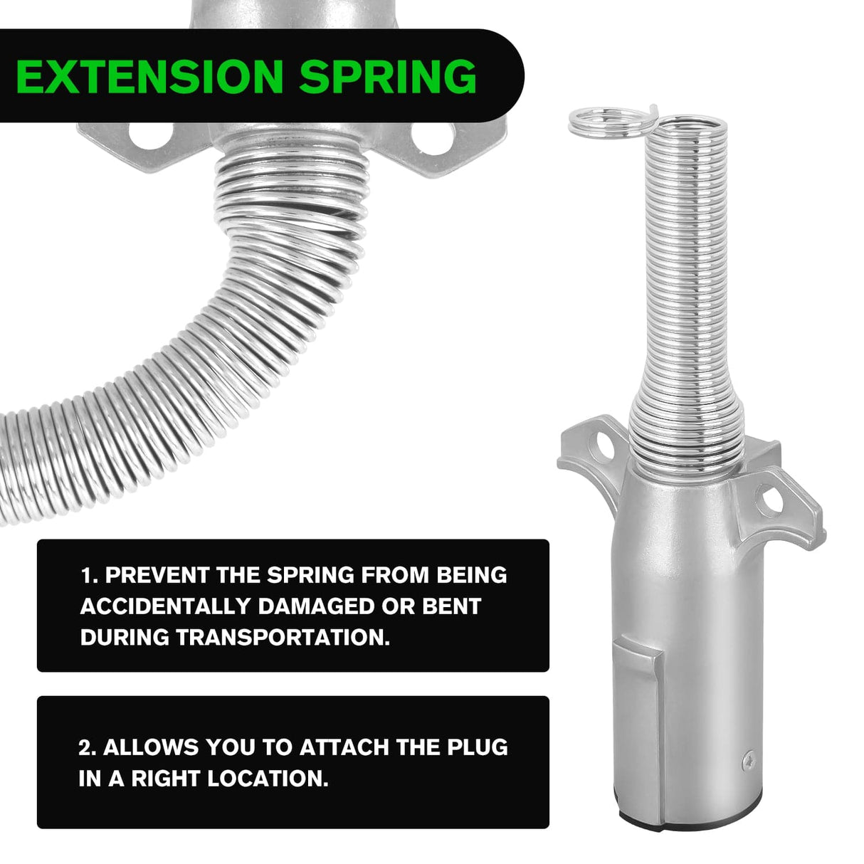 7-Way Roumd Plug W/Spring Guard Male Plug Nilight