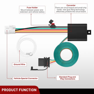 4 Pin Trailer Wiring Harness Kit 56040 for 2009-2024 Subaru Forester Outback XV Crosstrek Forester Ascent Nilight