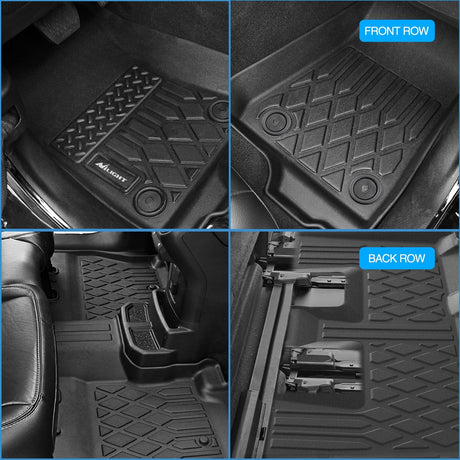 TPE Floor Mats for Chevy Traverse 8 Seats 2nd Row Bench Seat 2018 -2024 Nilight