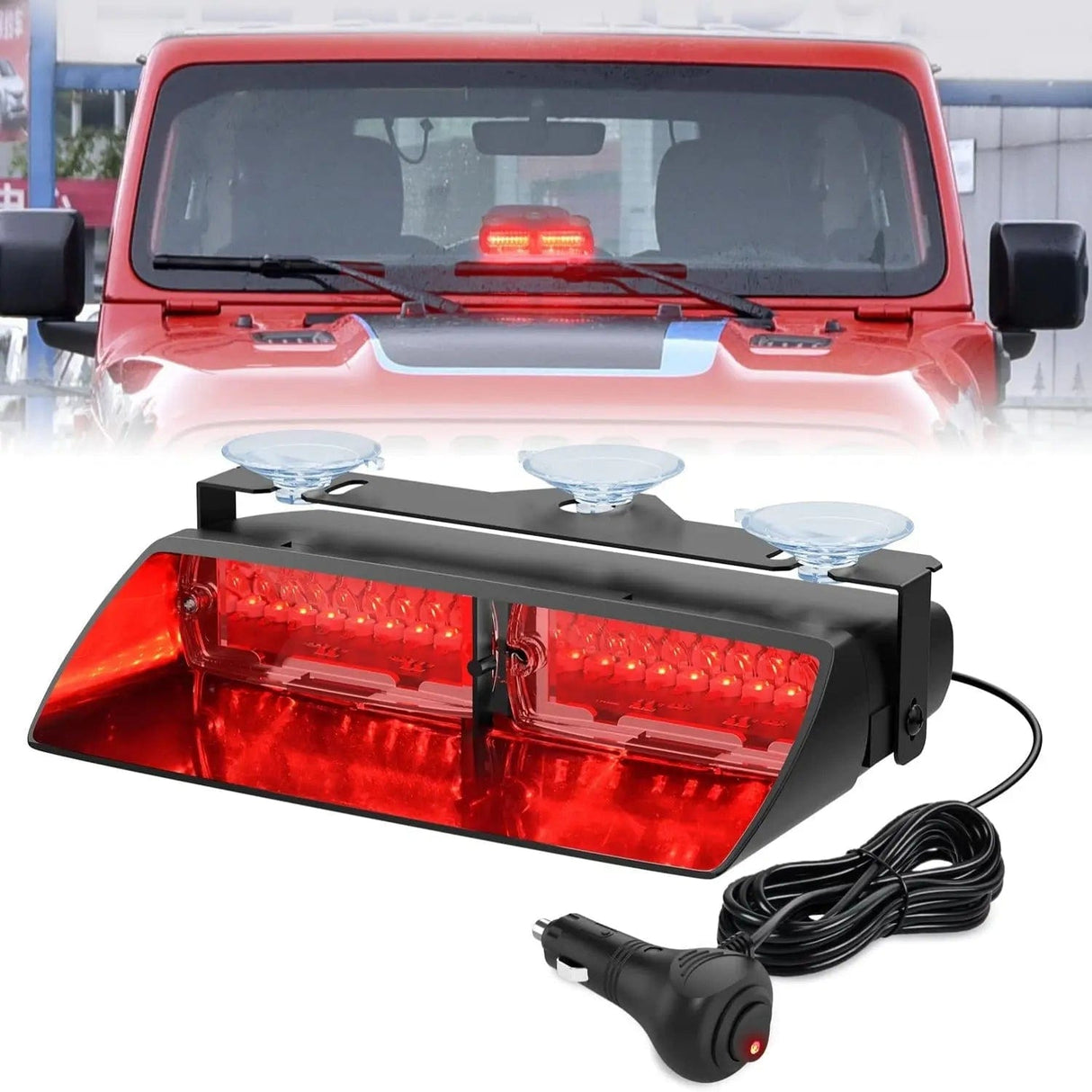 8 Inch 16 Leds Windshield Hazard Red Strobe Light Nilight