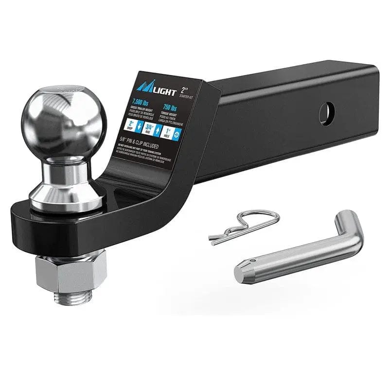 Hitch Ball Mount w/ 2 Inch Ball Mount | 5/8 Inch Hitch Pin Clip Nilight Led Light