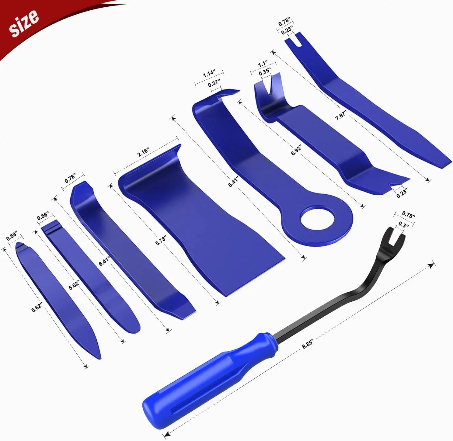 8 Pcs Auto Trim Removal Tool Set Blue Nilight