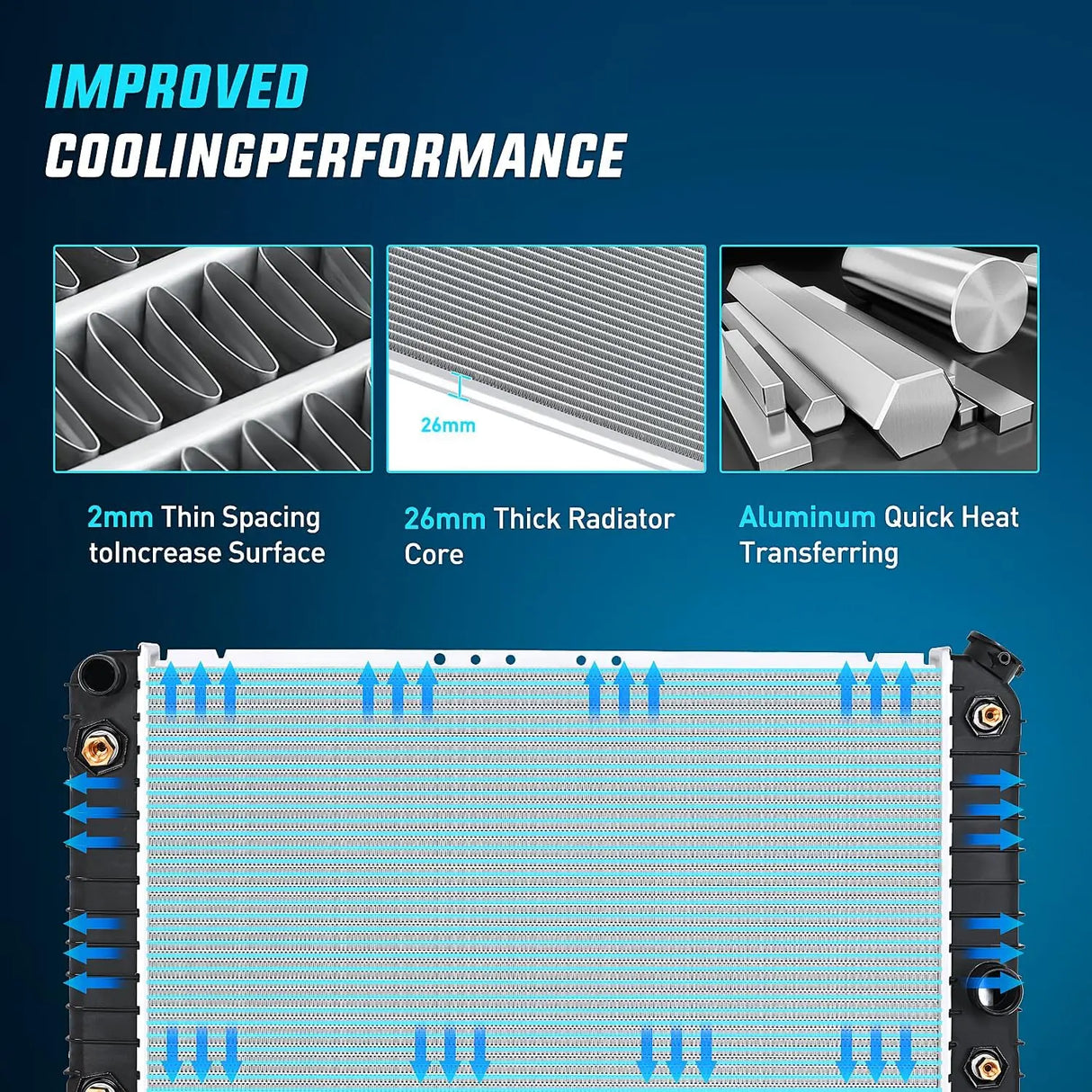 Radiator 1996-2005 Chevy Blazer 4.3L 1996-2004 Chevy S10 4.3L 1996-2001 GMC Jimmy 4.3L 1996-2004 GMC Sonoma 4.3L 1996-2001 Bravada 4.3L Radiator