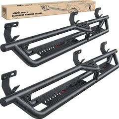 2009-2018 Dodge RAM 1500 2019-2023 1500 Classic Quad Cab Running Boards Dual-Stage Textured Black Powder Coated Slip-Proof Side Step Nerf Bars