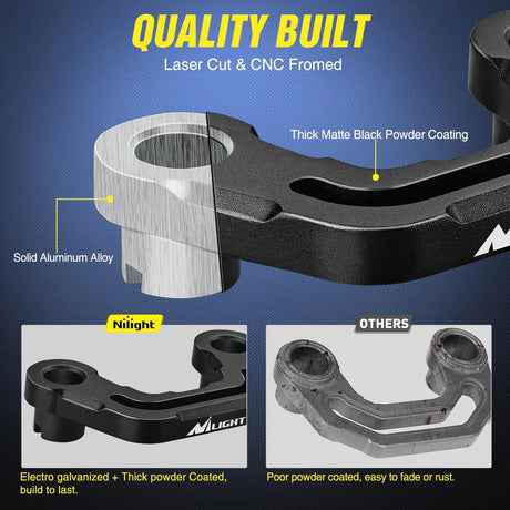 Mounting Accessory Front A-Pillar Dual Hood Cowl Mount Bracket For 2018-2023 Jeep Wrangler JL/JLU 2020-2023 Gladiator JT