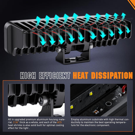 6.5 Inch 30W 3250LM Spot LED Light Bars (Pair) | 16AWG DT Wire Nilight