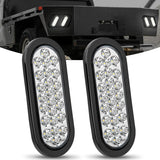 Trailer Light 6Inch Oval White 24Leds Trailer Tail Lights (Pair)