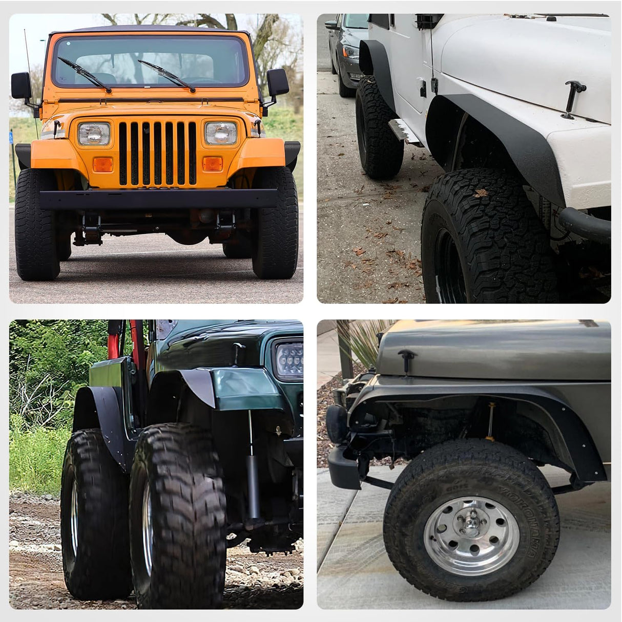 1987-1995 Jeep Wrangler YJ Front Rear Fender Flares Kit Nilight