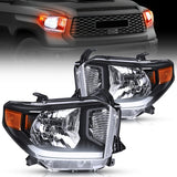 Headlight Assembly Headlight Assembly Black Housing Amber Reflector Clear Lens For 2014 2015 2016 2017 2018 2019 2020 2021 Toyota Tundra