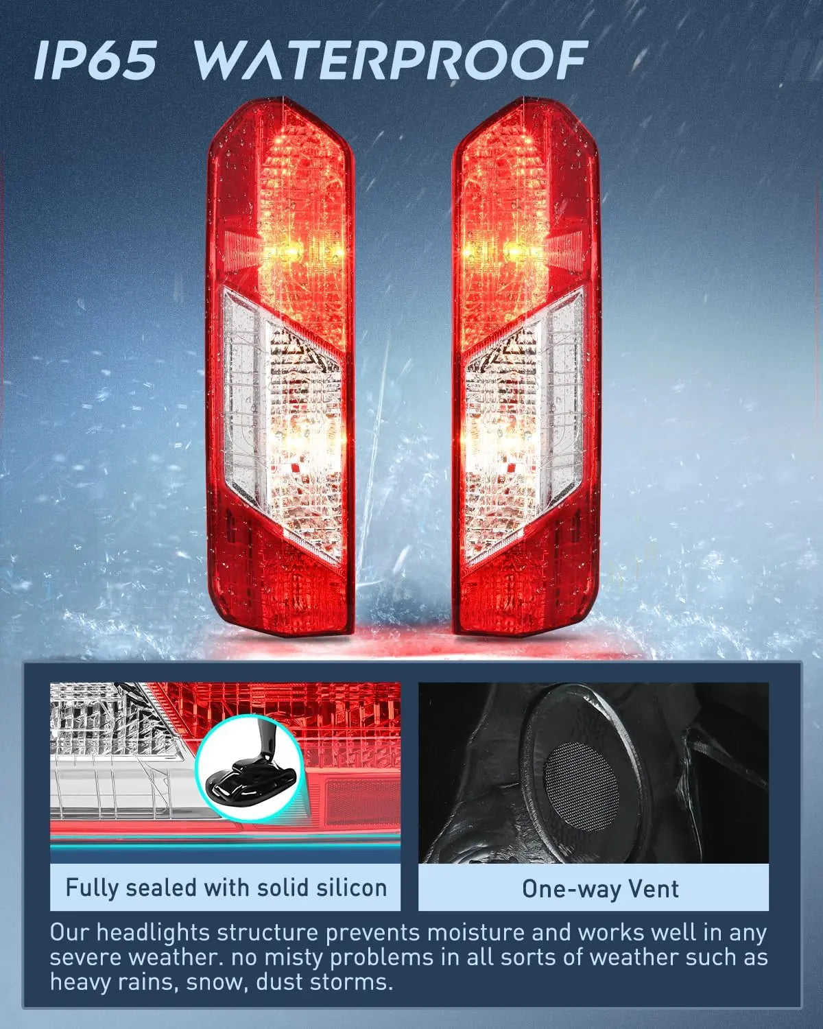 Taillight Assembly Taillight Assembly Compatible with 2015 2016 2017 2018 2019 2020 2021 2022 2023 Ford Transit 150 250 350 350HD Rear Lamp Replacement OE Style Driver Side and Passenger Side