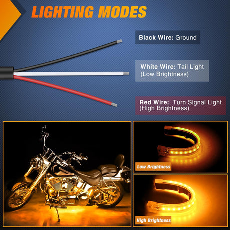 5 Inch 15Leds Amber Light Strip 2PCS Nilight