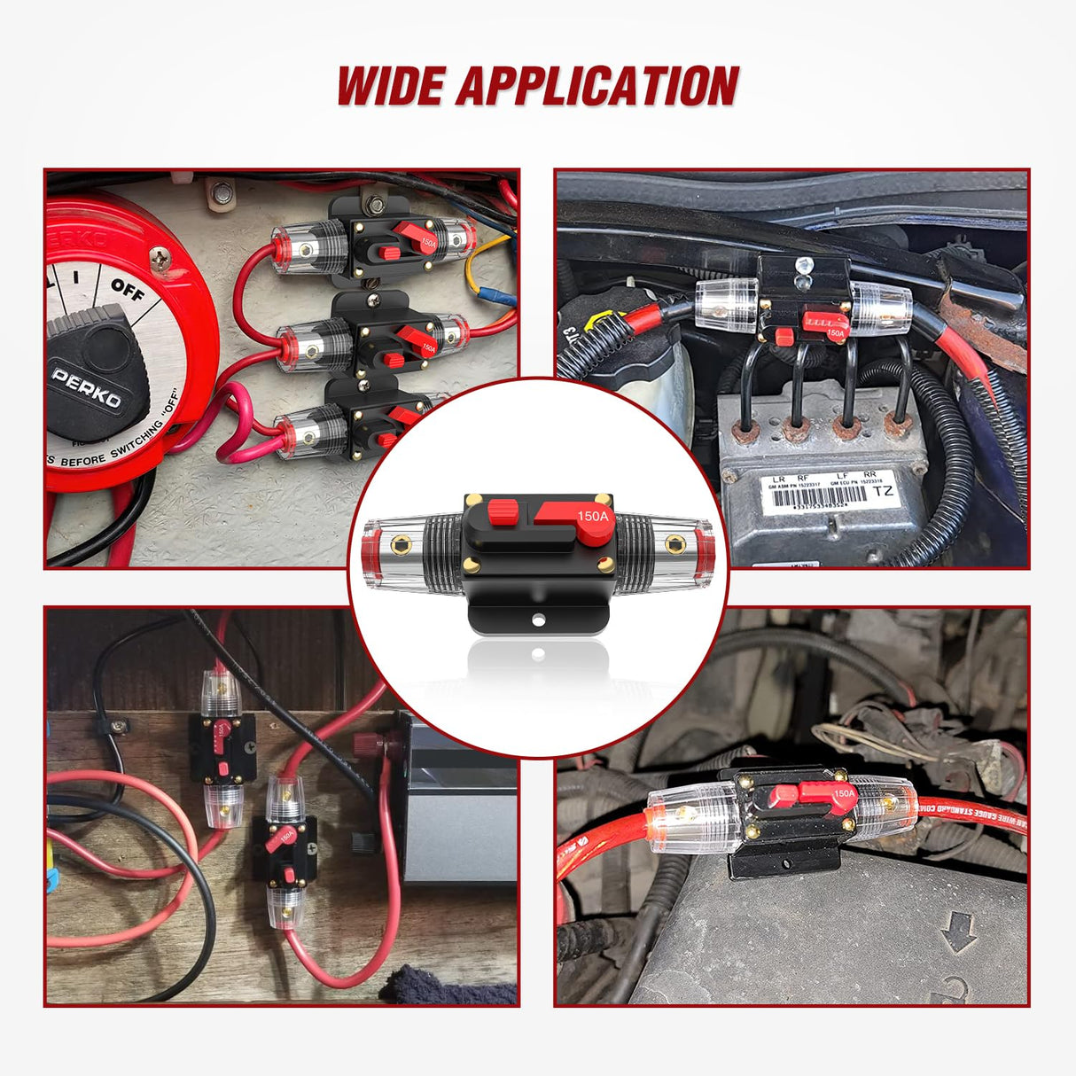 150A Circuit Breaker Reset Fuse Holder Nilight