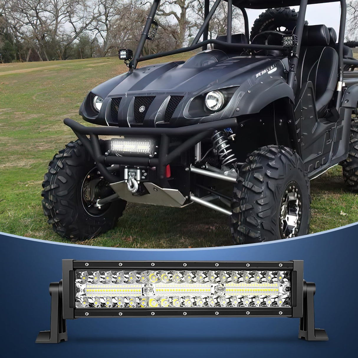 13.5 Inch 288W Triple Row 96LEDs Spot Flood LED Light Bar Nilight