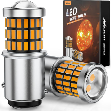 57LED 1157 Amber Yellow 2057 2357 BAY15D 7528 LED Bulb (Pair) Nilight