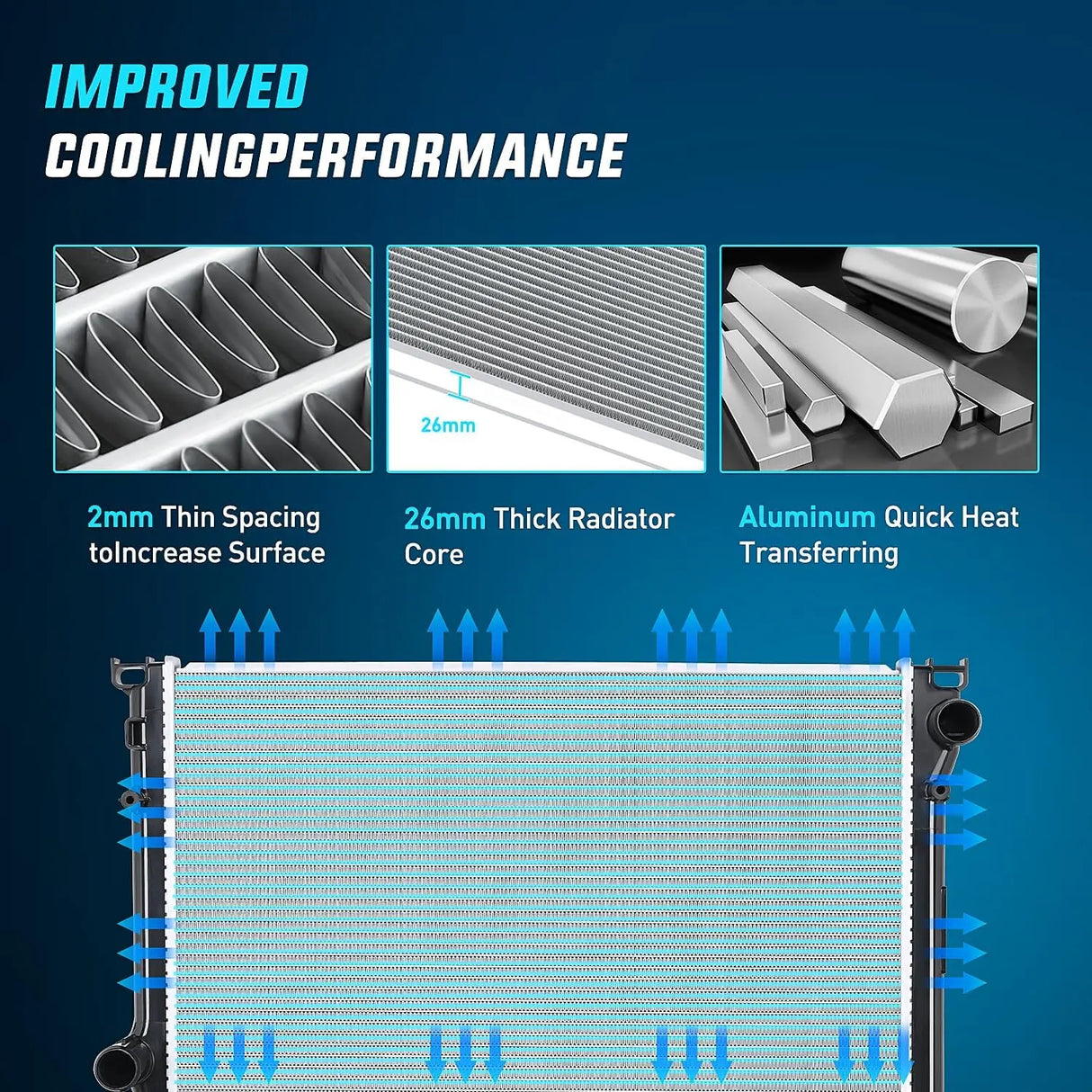 Radiator 2009-2020 Dodge Charger Challenger 2009-2020 Chrysler 300 2.7L 3.5L 3.6L 5.7L 6.1L 6.4L V6 V8 AWD RWD Radiator