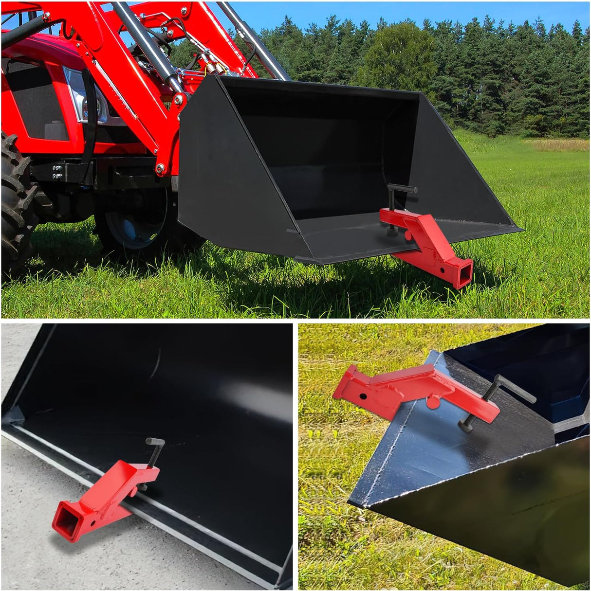 Clamp On Trailer Hitch 2 Inch Ball Mount Receiver Tractor Bucket Nilight