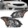 2010-2012 Nissan Altima 4Door Sedan Headlight Assembly Black Housing Amber Reflector Upgraded Clear Lens Nilight