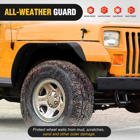 1987-1995 Jeep Wrangler YJ Front Rear Fender Flares Kit Nilight