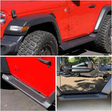 2018-2024 Jeep Wrangler JL 2 Door Side Step Nerf Bars 6 Inch ABS Plastic Matte Black Running Boards Nilight