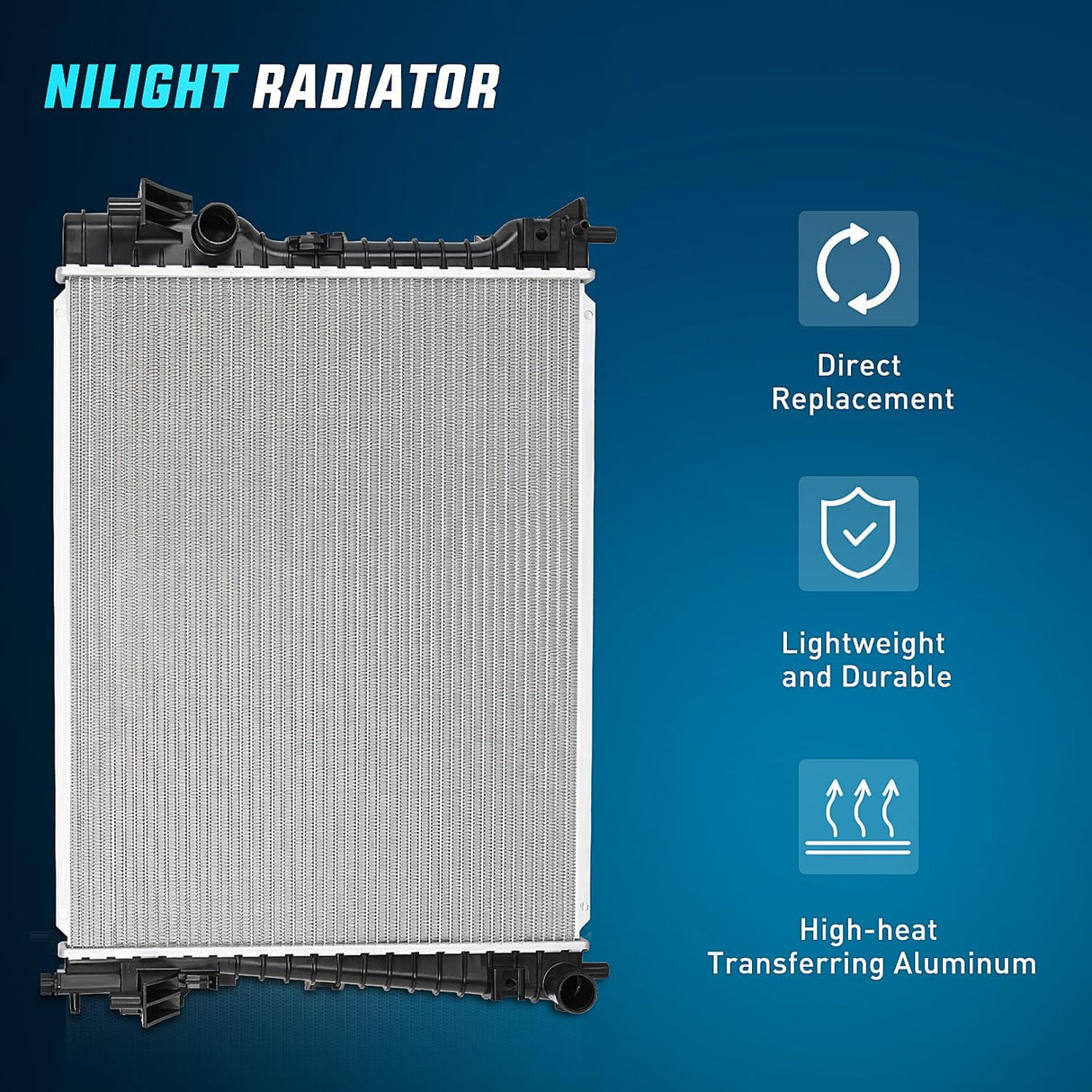 2005-2014 Ford Mustang 3.7L 4.0L 4.6L 5.0L V6 V8 RWD Radiator Nilight