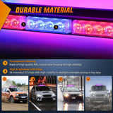 29.5 Inch Roof Top Red Blue Strobe Lights 56LED Hazard Emergency Warning Light Bar Magnetic Mount Nilight