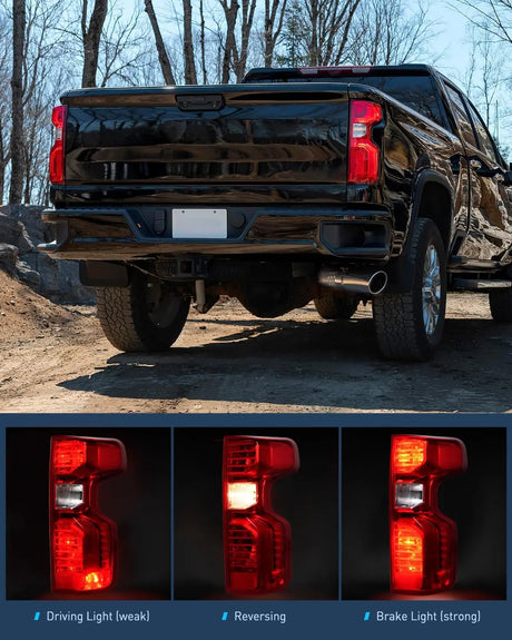 Taillight Assembly Taillight Assembly Compatible with 2019 2020 2021 2022 2023 Chevy Silverado 1500 2020-2023 Chevy Silverado 2500HD 3500HD Rear Lamp Replacement OE Style Passenger Side