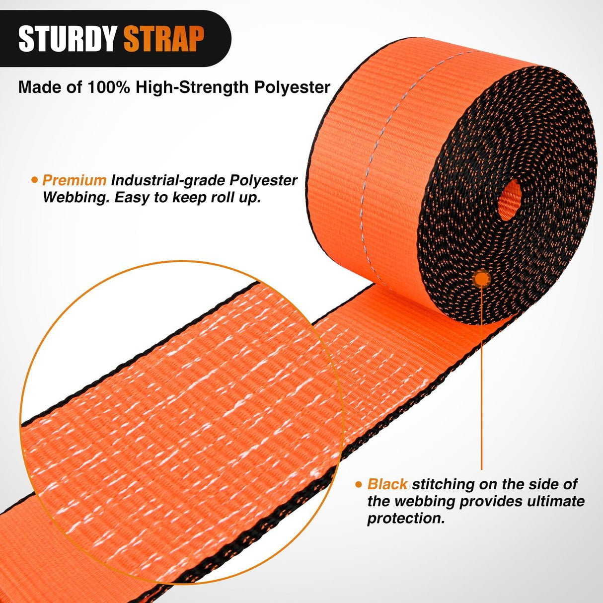 4in × 30in Orange Truck Straps 10 Packs Nilight