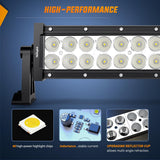 LED Light Bar 50" 288W Double Row Curved Spot/Flood Led Light Bar ｜12AWG Wiring Harness 5Pin Switch