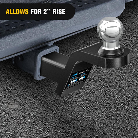 Fusion Trailer Hitch Mount with 2 Inch Trailer Ball 5/8 Inch Hitch Pin Clip 2 Inch Rise Nilight