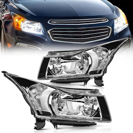 2011-2015 Chevy Cruze 2016 Cruze Limited Headlight Assembly Chrome Housing Clear Reflector Nilight