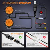 LED Light Bar 5.7" 50W 5040LM Round Yellow Spot/Flood LED Work Lights (Pair) | 16AWG DT Wire