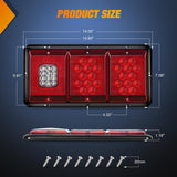 Rectangle Red LED Triple Tail Lights Nilight