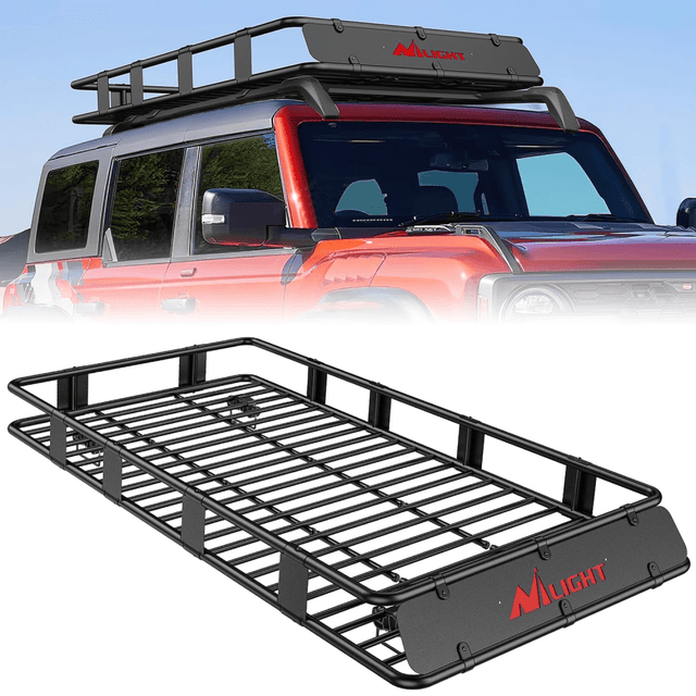 Universal Roof Rack Cargo Basket 84in x 39in x 6in Nilight