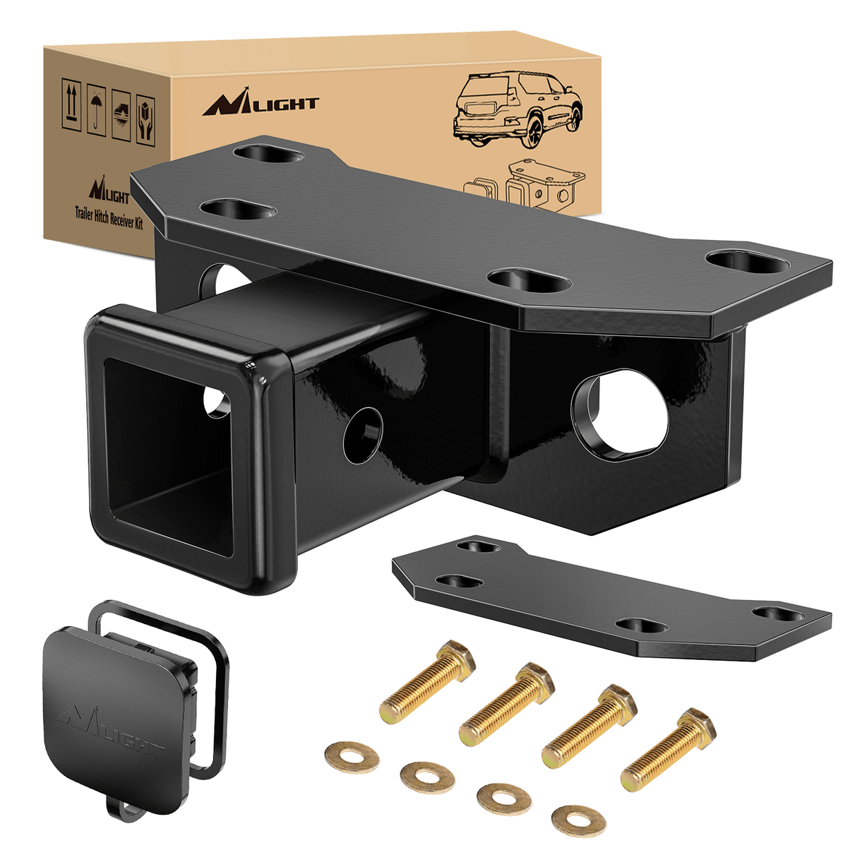 2 Inch Rear Bumper Tow Trailer Hitch Receiver Kit Nilight