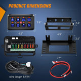 8Gang Multifunction Blue Rocker Switch Panel System Nilight