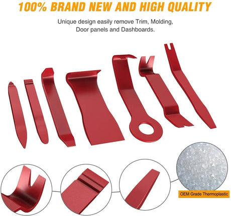 retainer clips 8Pcs Auto Trim Removal Tool Kit Red