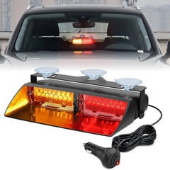 8 Inch 16 Leds Windshield Hazard Amber Red Strobe Light