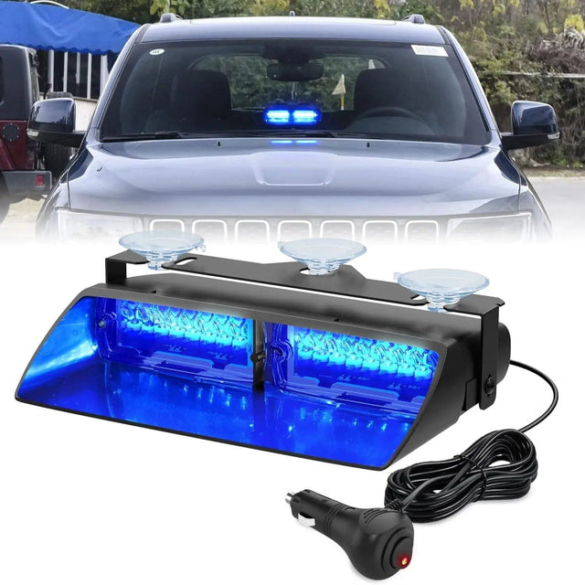 led strobe light 8" 16 Leds Windshield Hazard Blue Strobe Light