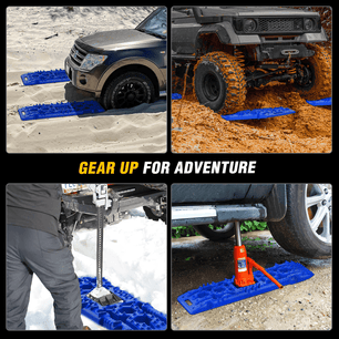 Off-Road Recovery Traction Boards For 4WD 4X4 with Jack Lift & Carry Bag (Blue) Nilight