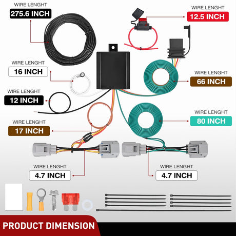 4 Pin Trailer Wiring Harness Kit 56334 Custom for 2007-2012 Dodge Nitro Jeep Liberty Nilight