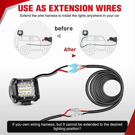 30FT 16AWG Oxygen-Free Copper Wire Red Black Electrical Wire Stranded PVC Cord 2 Conductor Parallel 300V DC Flexible Extension Cords