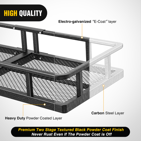 60 x 24 x 7.87 Inch Hitch Cargo Carrier Fits 2-Inch Receiver With Waterproof Cargo Bag Cargo Net Ratchet Straps Nilight